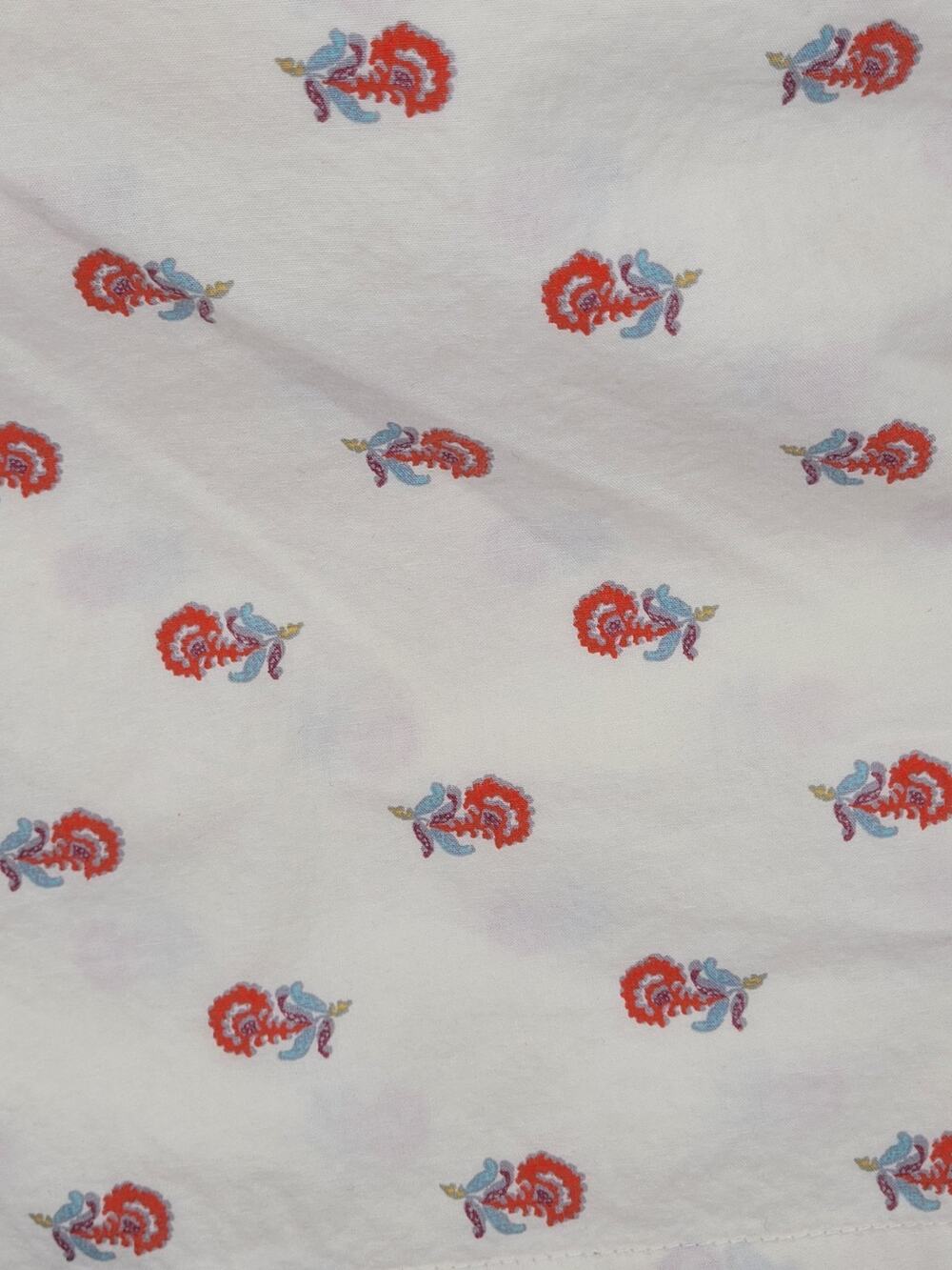 Anthology Queen pillowcase Cover Cream Floral Orange/Blue 100% Cotton